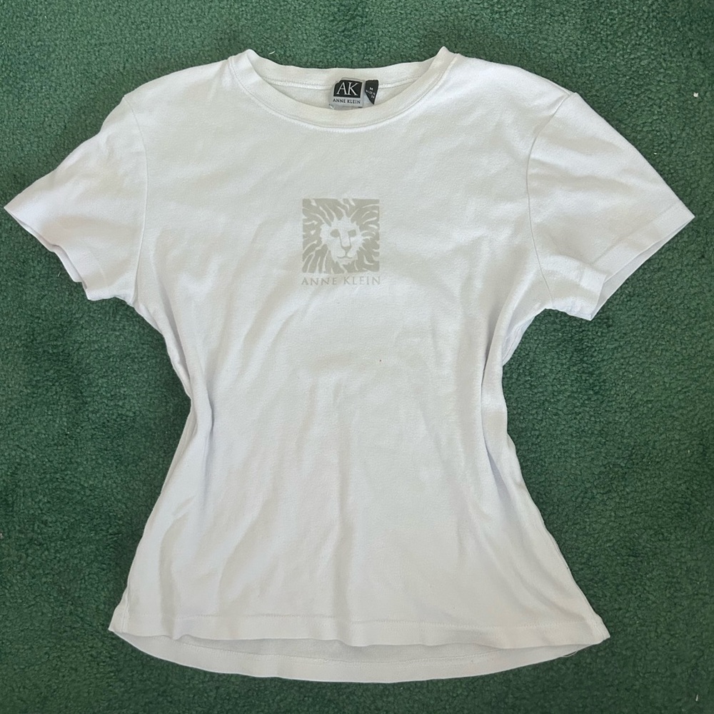 Anne Klein White Fitted Short Sleeve T-Shirt